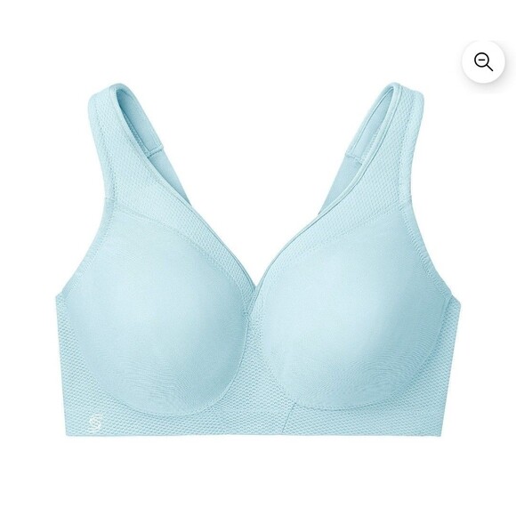 GLAMORISE SPORT Sz 50H NWOT Plus Size MagicLift Baby Blue Sports Bra Wireless - Picture 2 of 9